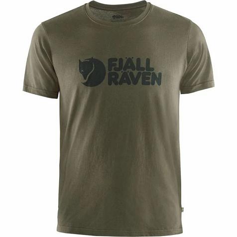 Fjallraven Udsalg T-Shirt Herre Logo MørkeOlivengrøn BVCY36082